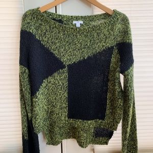 bp Green and Black Colorblock Sweater